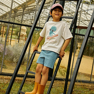 Футболка Джинджерснэпс (Gingersnaps) "Осьминог Оруо", серая