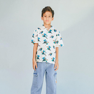 Рубашка с коротким рукавом Джинджерснэпс (Gingersnaps) "Свайпер", райские птицы