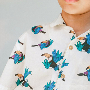 Рубашка с коротким рукавом Джинджерснэпс (Gingersnaps) "Свайпер", райские птицы