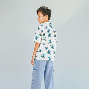 Рубашка с коротким рукавом Джинджерснэпс (Gingersnaps) "Свайпер", райские птицы