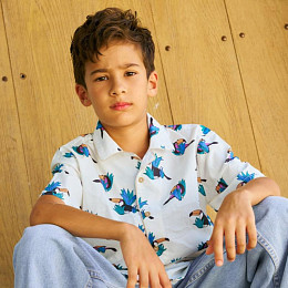 Рубашка с коротким рукавом Джинджерснэпс (Gingersnaps) "Свайпер", райские птицы