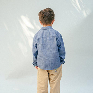 Рубашка с вышивкой Джинджерснэпс (Gingersnaps) "Льюис", синяя