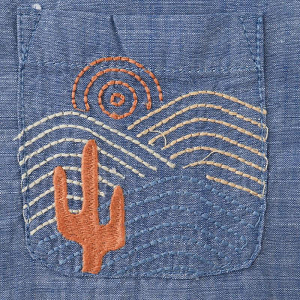 Рубашка с вышивкой Джинджерснэпс (Gingersnaps) "Льюис", синяя