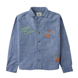 Рубашка с вышивкой Джинджерснэпс (Gingersnaps) "Льюис", синяя