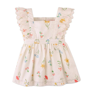 Сарафан для малышей с вышивкой Джинджерснэпс (Gingersnaps) "Чиса", ванильный