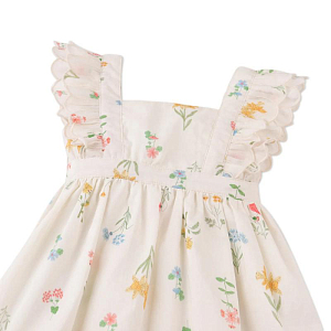 Сарафан для малышей с вышивкой Джинджерснэпс (Gingersnaps) "Чиса", ванильный