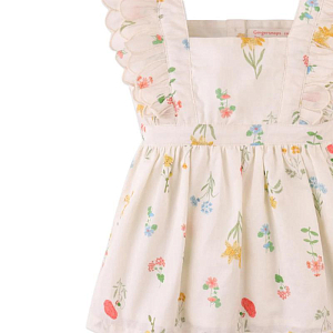 Сарафан для малышей с вышивкой Джинджерснэпс (Gingersnaps) "Чиса", ванильный