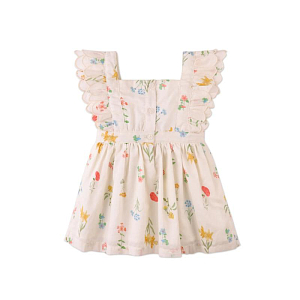 Сарафан для малышей с вышивкой Джинджерснэпс (Gingersnaps) "Чиса", ванильный