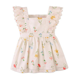Сарафан для малышей с вышивкой Джинджерснэпс (Gingersnaps) "Чиса", ванильный