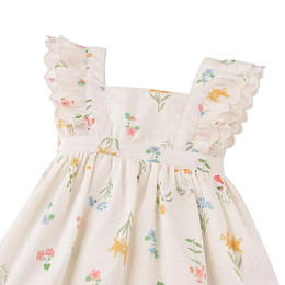 Сарафан для малышей с вышивкой Джинджерснэпс (Gingersnaps) "Чиса", ванильный