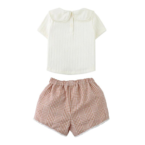 Топ с шортами для малышей Джинджерснэпс (Gingersnaps) "Журин", микс с коричневым