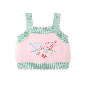Топ вязаный для малышей Джинджерснэпс (Gingersnaps) "Роза", певчие птицы