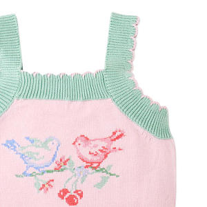 Топ вязаный для малышей Джинджерснэпс (Gingersnaps) "Роза", певчие птицы