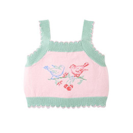 Топ вязаный для малышей Джинджерснэпс (Gingersnaps) "Роза", певчие птицы