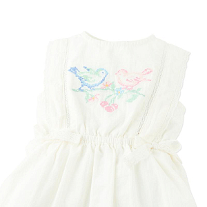 Сарафан для малышей с вышивкой Джинджерснэпс (Gingersnaps) "Чарли", певчие птицы