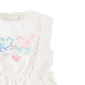 Сарафан для малышей с вышивкой Джинджерснэпс (Gingersnaps) "Чарли", певчие птицы