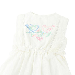 Сарафан для малышей с вышивкой Джинджерснэпс (Gingersnaps) "Чарли", певчие птицы