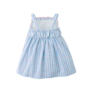 Сарафан для малышей Джинджерснэпс (Gingersnaps) "Пудра", голубая клетка с цветами