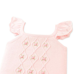 Топ для малышей вязаный с вышивкой Джинджерснэпс (Gingersnaps) "Джорджина", розовая дымка