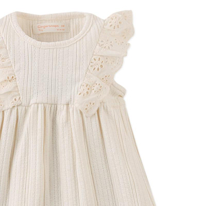 Сарафан для малышей с вышивкой Джинджерснэпс (Gingersnaps) "Элоин", ванильный