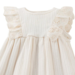 Сарафан для малышей с вышивкой Джинджерснэпс (Gingersnaps) "Элоин", ванильный