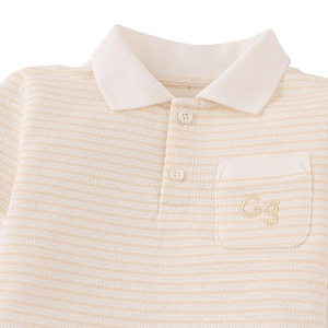 Футболка-поло для малышей Джинджерснэпс (Gingersnaps) "Эрен", персиковые полоски