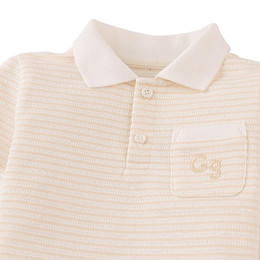 Футболка-поло для малышей Джинджерснэпс (Gingersnaps) "Эрен", персиковые полоски