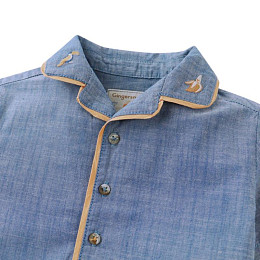 Рубашка для малышей с коротким рукавом Джинджерснэпс (Gingersnaps) "Стивен", голубая