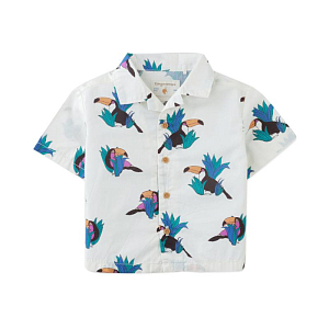 Рубашка для малышей с коротким рукавом Джинджерснэпс (Gingersnaps) "Свайпер", райские птицы