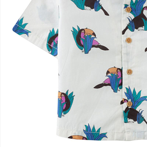 Рубашка для малышей с коротким рукавом Джинджерснэпс (Gingersnaps) "Свайпер", райские птицы