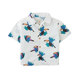 Рубашка для малышей с коротким рукавом Джинджерснэпс (Gingersnaps) "Свайпер", райские птицы