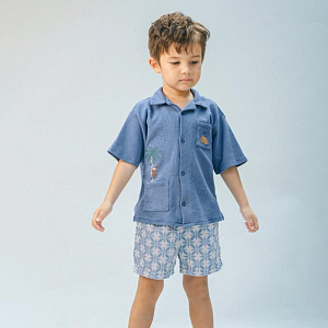 Рубашка с коротким рукавом Джинджерснэпс (Gingersnaps) "Томми", голубой туман