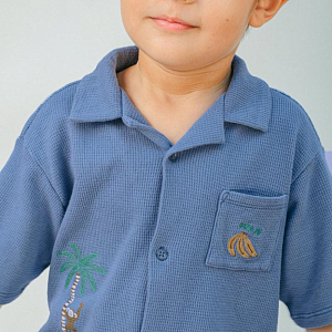 Рубашка с коротким рукавом Джинджерснэпс (Gingersnaps) "Томми", голубой туман