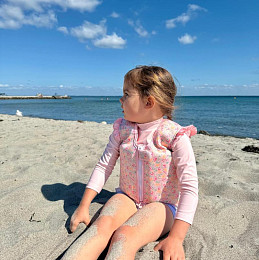 Жилет для плавания Vanilla Copenhagen "Солнечный Пляж", цветы на розовом