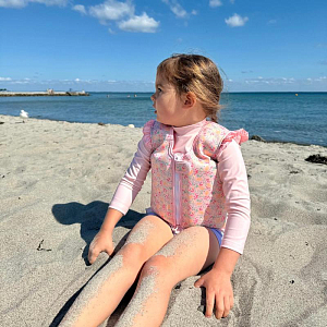 Жилет для плавания Vanilla Copenhagen "Солнечный Пляж", цветы на розовом