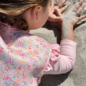 Жилет для плавания Vanilla Copenhagen "Солнечный Пляж", цветы на розовом