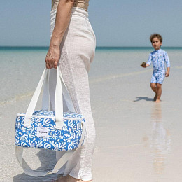 Термосумка Бадавии Бичвеа (Badawii Beachwear), кораллы на голубом, 12 л