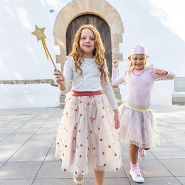 Юбка длинная Рататам (Ratatam) "Селестина", красные сердца, 3-10 лет