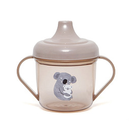 Кружка с ручками и крышкой Петит Манки (Petit Monkey) "Коала", бежевая, 190 мл