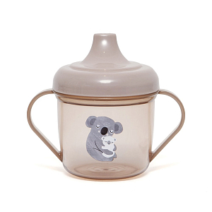 Кружка с ручками и крышкой Петит Манки (Petit Monkey) "Коала", бежевая, 190 мл
