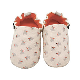 Тапочки мягкие Mэйзон Петит Жур (Maison Petit Jour) "Собачки", кремовые