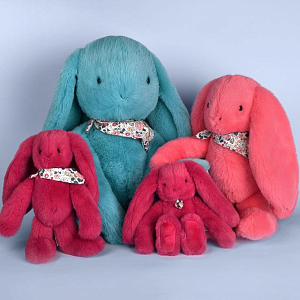 Мягкая игрушка Дуду э Компани (Doudou et Compagnie) "Кролик цветочный", бирюзовый, 50 см