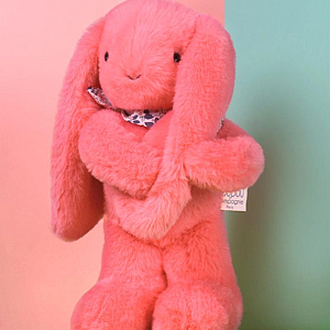 Мягкая игрушка Дуду э Компани (Doudou et Compagnie) "Кролик цветочный", коралловый, 25 см