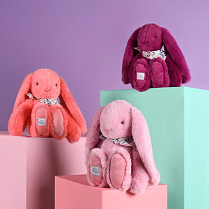 Мягкая игрушка Дуду э Компани (Doudou et Compagnie) "Кролик цветочный", коралловый, 25 см