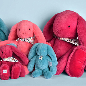 Мягкая игрушка Дуду э Компани (Doudou et Compagnie) "Кролик цветочный", коралловый, 25 см