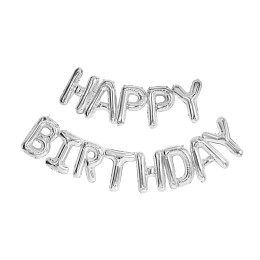 Гирлянда из шаров Пати Деко (Party Deco) "Happy Birthday" серебро
