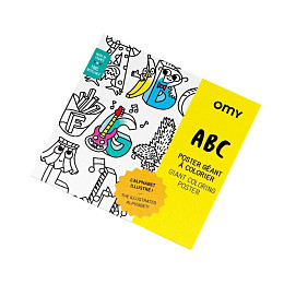 Постер-гигант для раскрашивания OMY "ABCD", 70 х 100 см