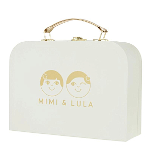 Чемодан декоративный Мими энд Лула (Mimi & Lula), белый с золотым, 25 х 18 см