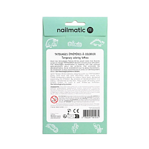 Набор временных татуировок для раскрашивания нейлматик (nailmatic) "Динозавры", 12 шт