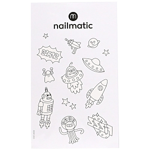 Набор временных татуировок для раскрашивания нейлматик (nailmatic) "Галактика", 12 шт